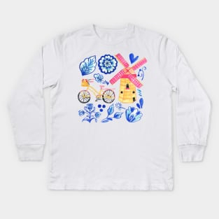 Netherlands Whimsy Kids Long Sleeve T-Shirt